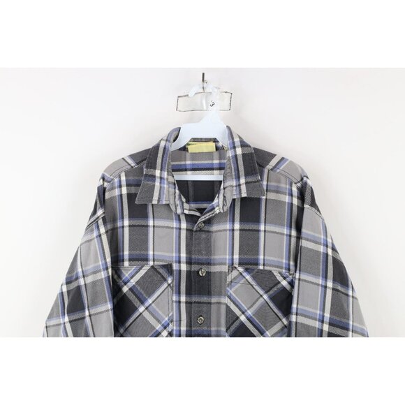 Vintage 90s Streetwear Mens XLT Distressed Big Mac Flannel Button Shirt Plaid - Picture 2 of 16